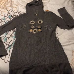 Embellished sweater dress